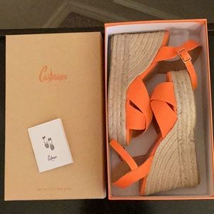 Castañer Canvas Blaudell  Espadrilles Orange Size 37 EU 6.5 USA